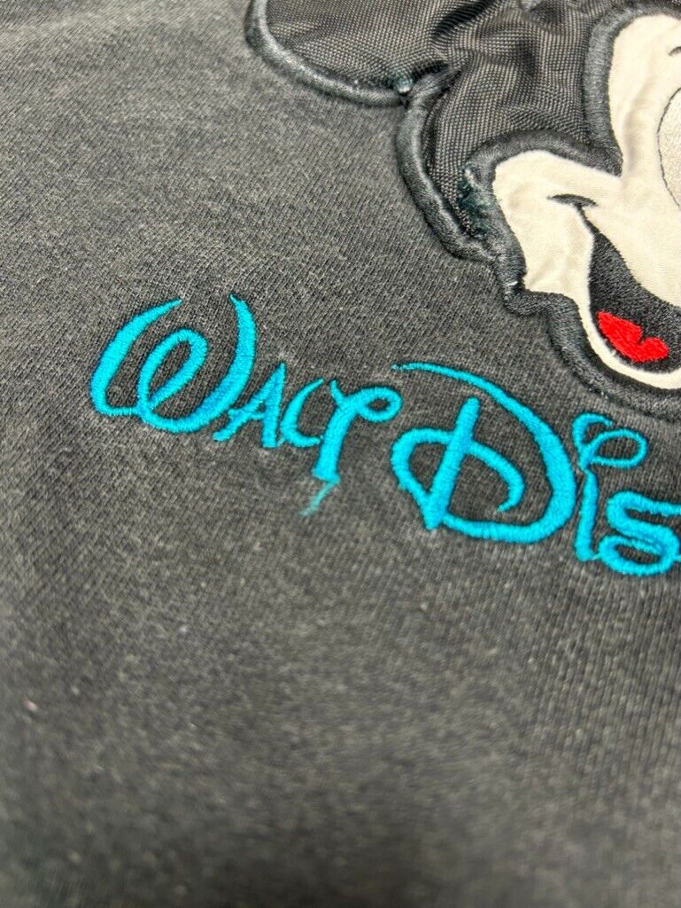 Vintage Disney Mickey Mouse Embroidered Character Spellout Sweatshirt Size Large