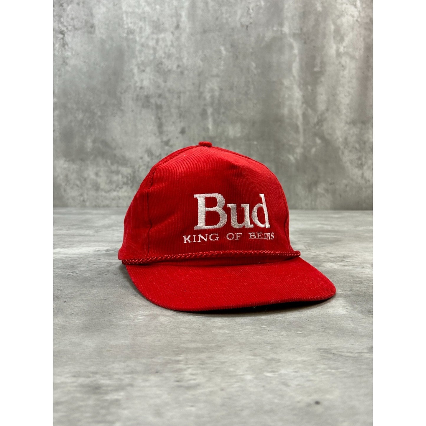 Vintage 90s Budweiser King Of Beers Embroidered Spellout Snapback Hat OSFA