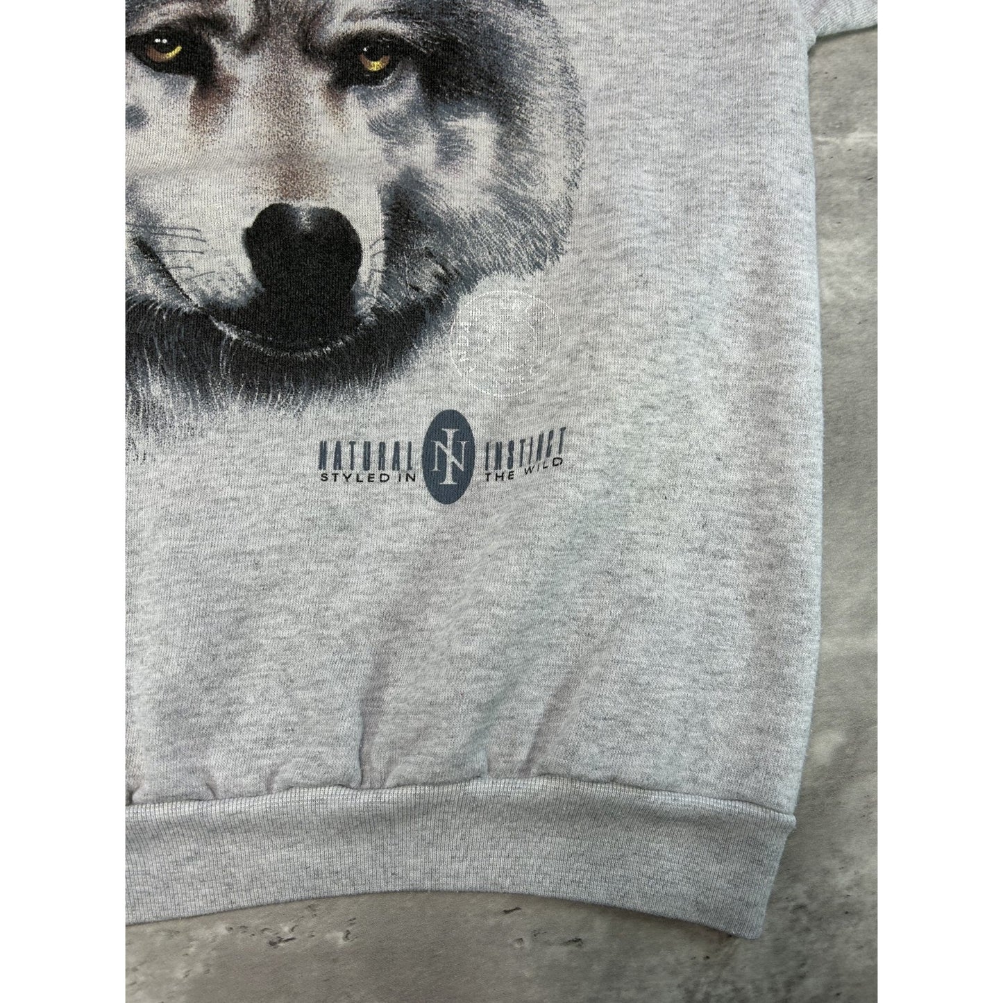 Vintage 90s Wolf Big Graphic Animal Nature Wilderness Sweatshirt Size Large