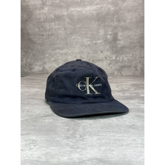 Vintage Calvin Klein Embroidered Spellout Logo Snapback Hat OSFA