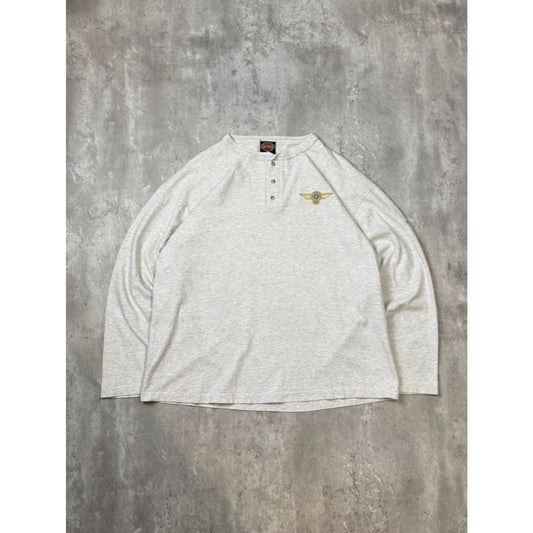 Vintage 90s Harley Davidson Motorcycles 1/4 Button Long Sleeve T-Shirt Size XL