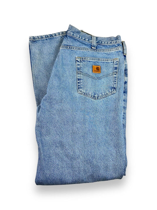 Vintage Carhartt Relaxed Fit Medium Wash Denim Work Wear Pants Size 39W Blue