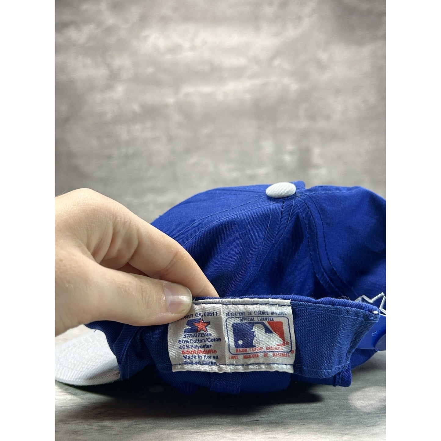 Vintage 90s Toronto Blue Jays MLB Starter Tailsweep Script Snapback Hat OSFA