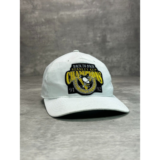 Vintage 1992 Pittsburgh Penguins NHL Back To Back Champs Snapback Hat OSFA