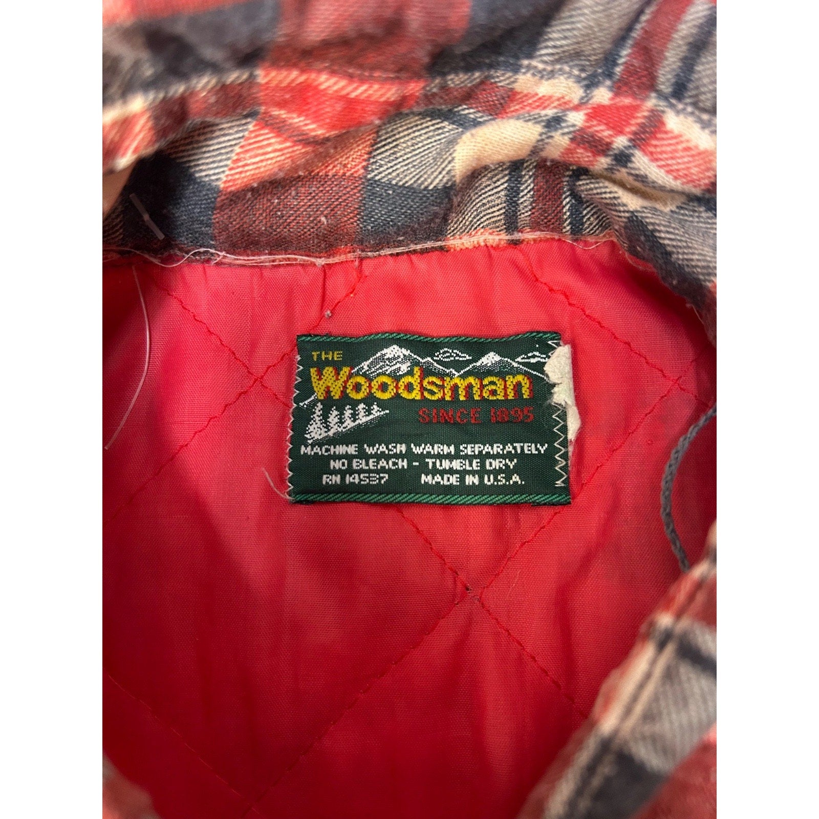 Vintage 80s/90s Woodsman Plaid Insulated Double Pocket Jacket Size XL