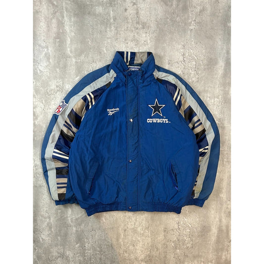 Vintage 90s Dallas Cowboys NFL Embroidered Insulated Nylon Jacket Size Large