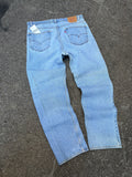 Vintage Levis 505 Red Tab Straight Leg Light Wash Denim Pants Size 40