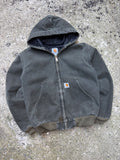 Vintage Carhartt Quilted Lined Canvas Hooded Active Jacket Size Large YOUTH