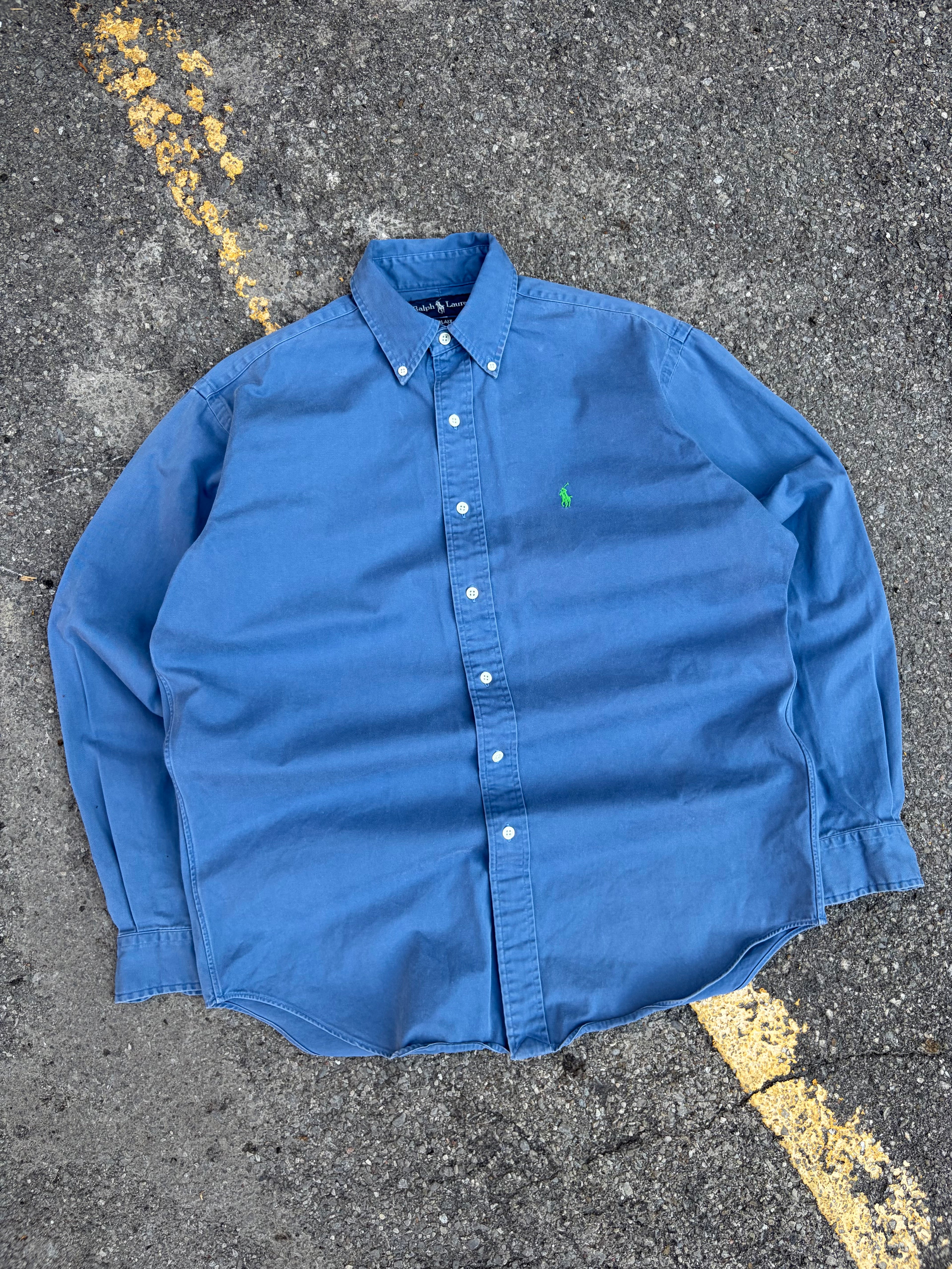 Vintage Polo Ralph Lauren Embroidered Pony Long Sleeve Button Up Shirt Sz Small