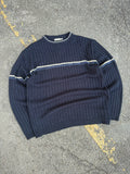 Vintage Canda Striped Ribbed Pullover Knit Sweater Size Large