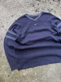 Vintage Nike Embroiered Middle Swoosh Striped Sweatshirt Size XL