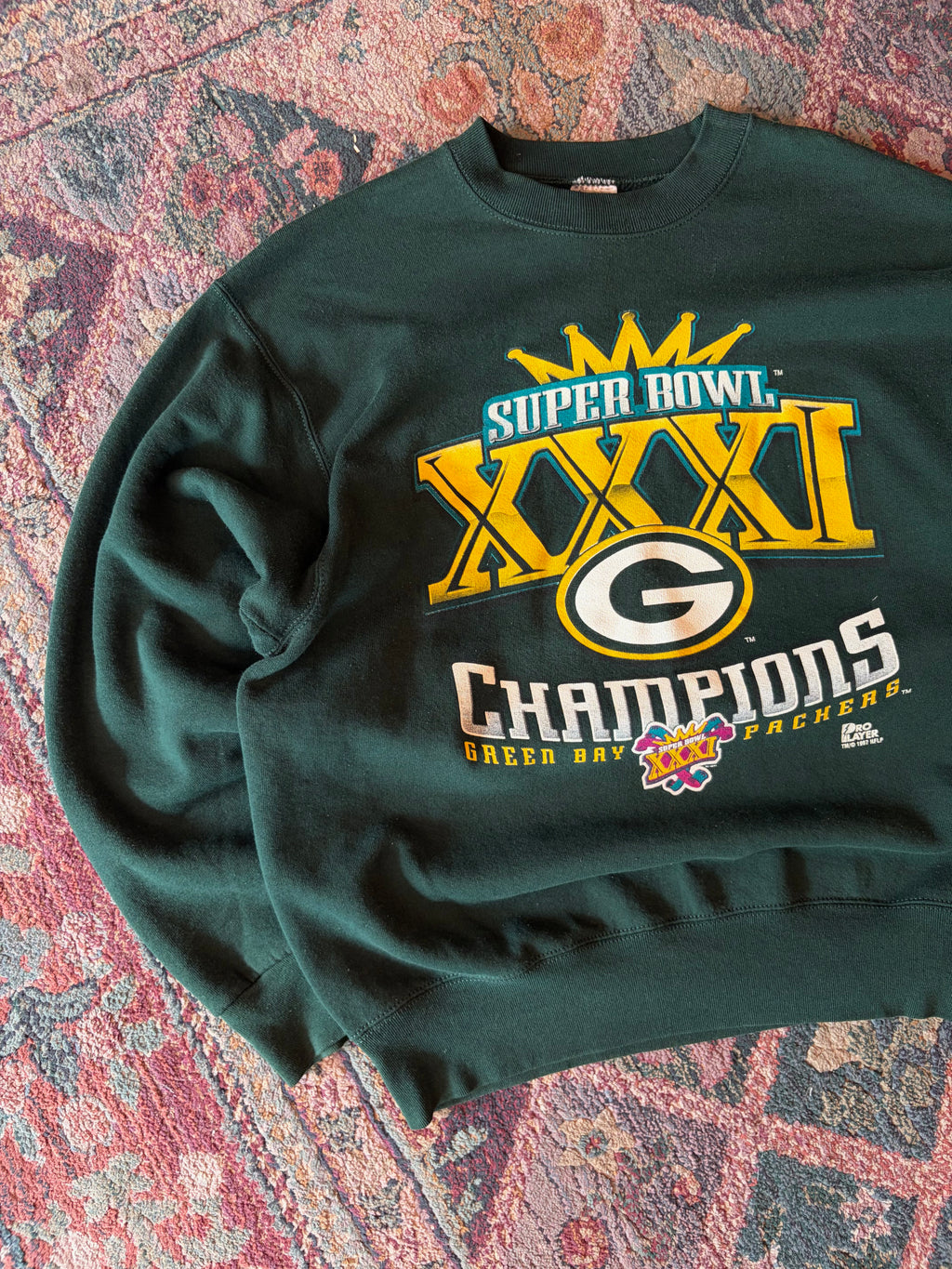 Vintage 1997 Green Bay Packers NFL Super Bowl XXXI Champs Sweatshirt Size Large