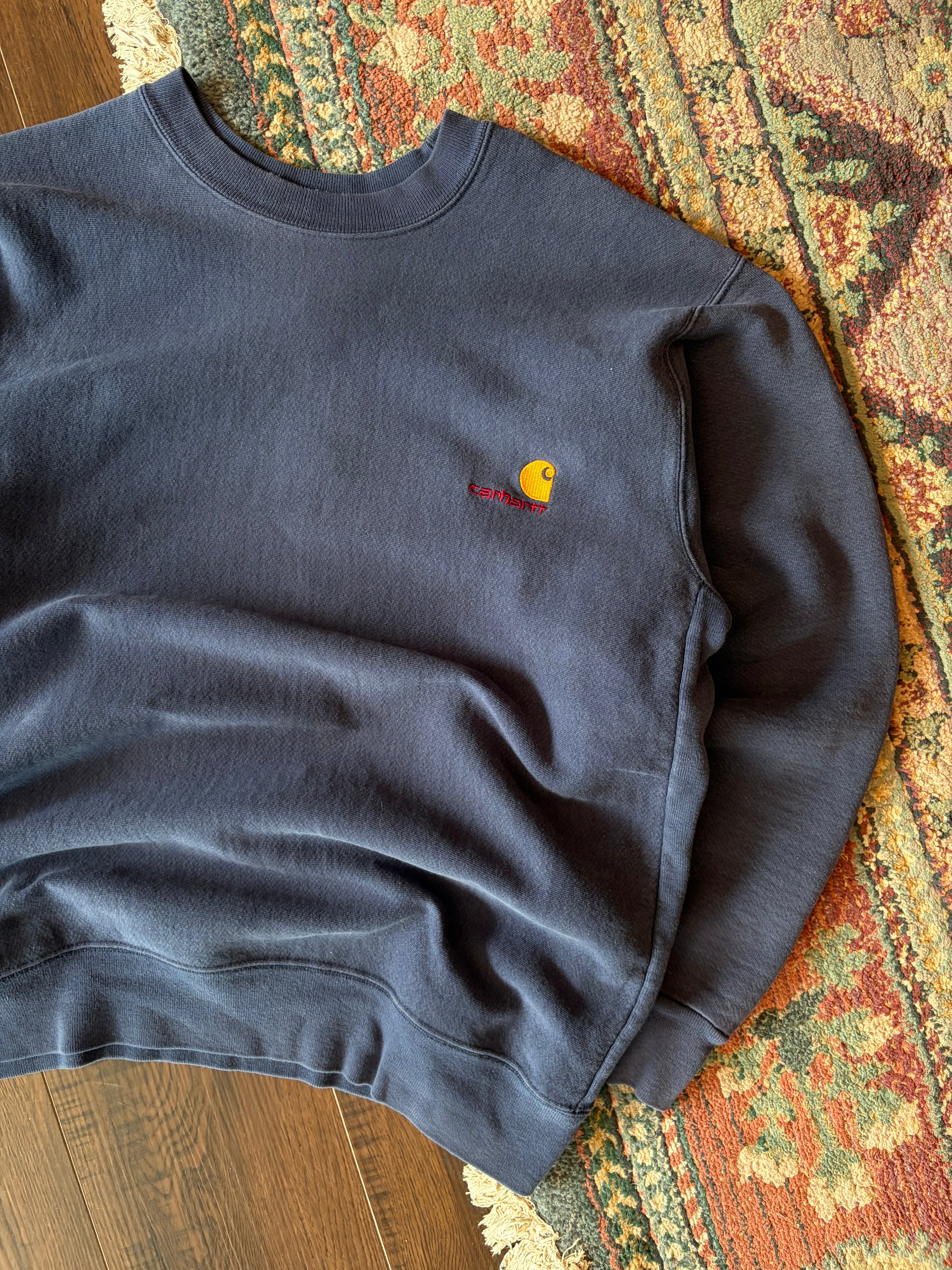 Vintage 80s/90s Carhartt Embroidered Logo Spellout Workwear Sweatshirt Size XL