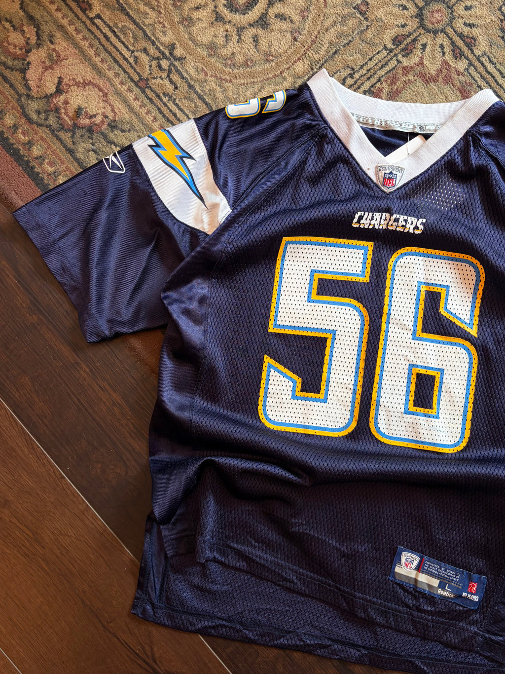Vintage Shawne Merriman #56 San Diego Chargers NFL Reebok Jersey Sz Large YOUTH