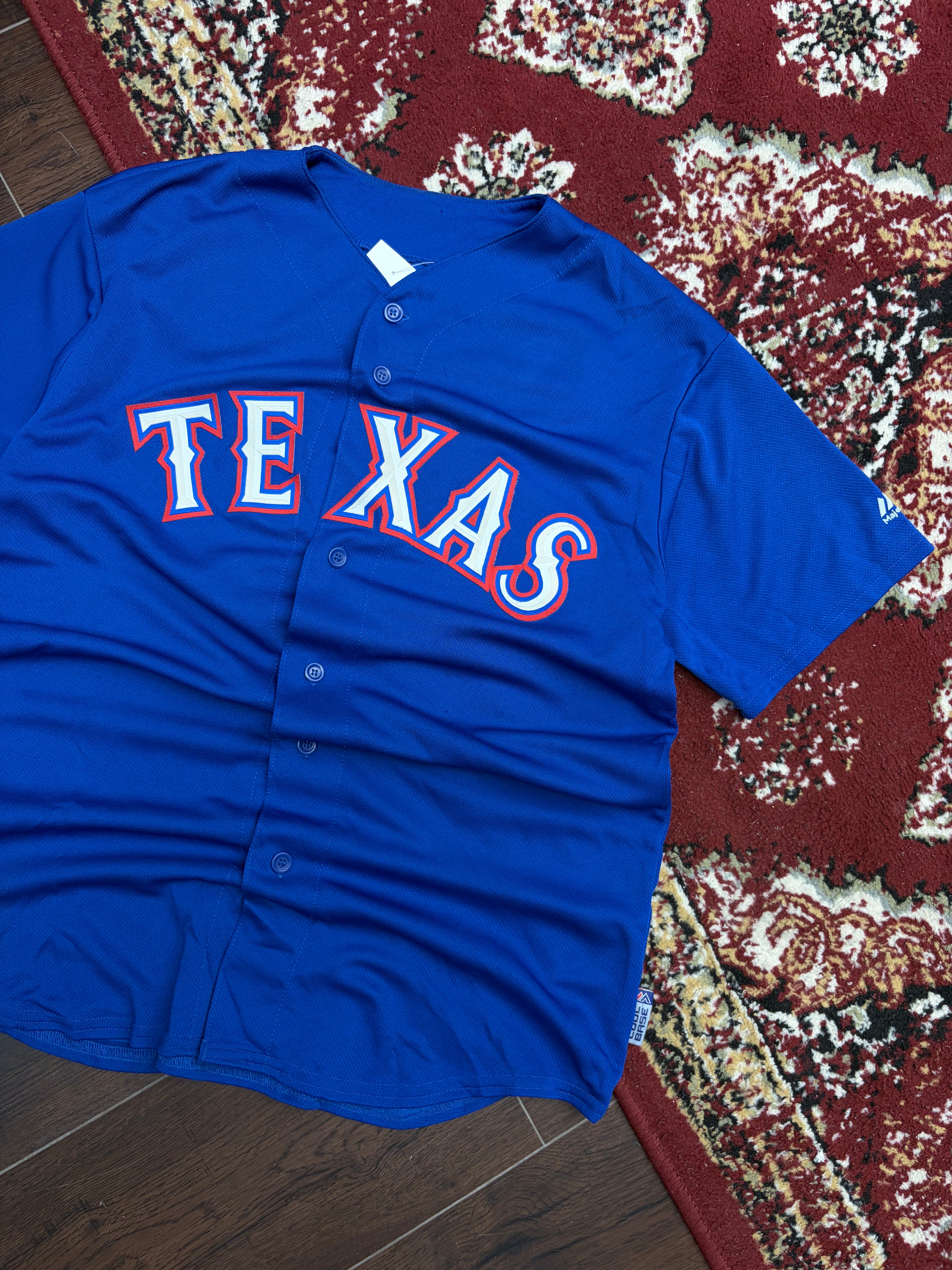 Vintage Texas Rangers #20 Right At Home Majestic Baseball Jersey Size Medium