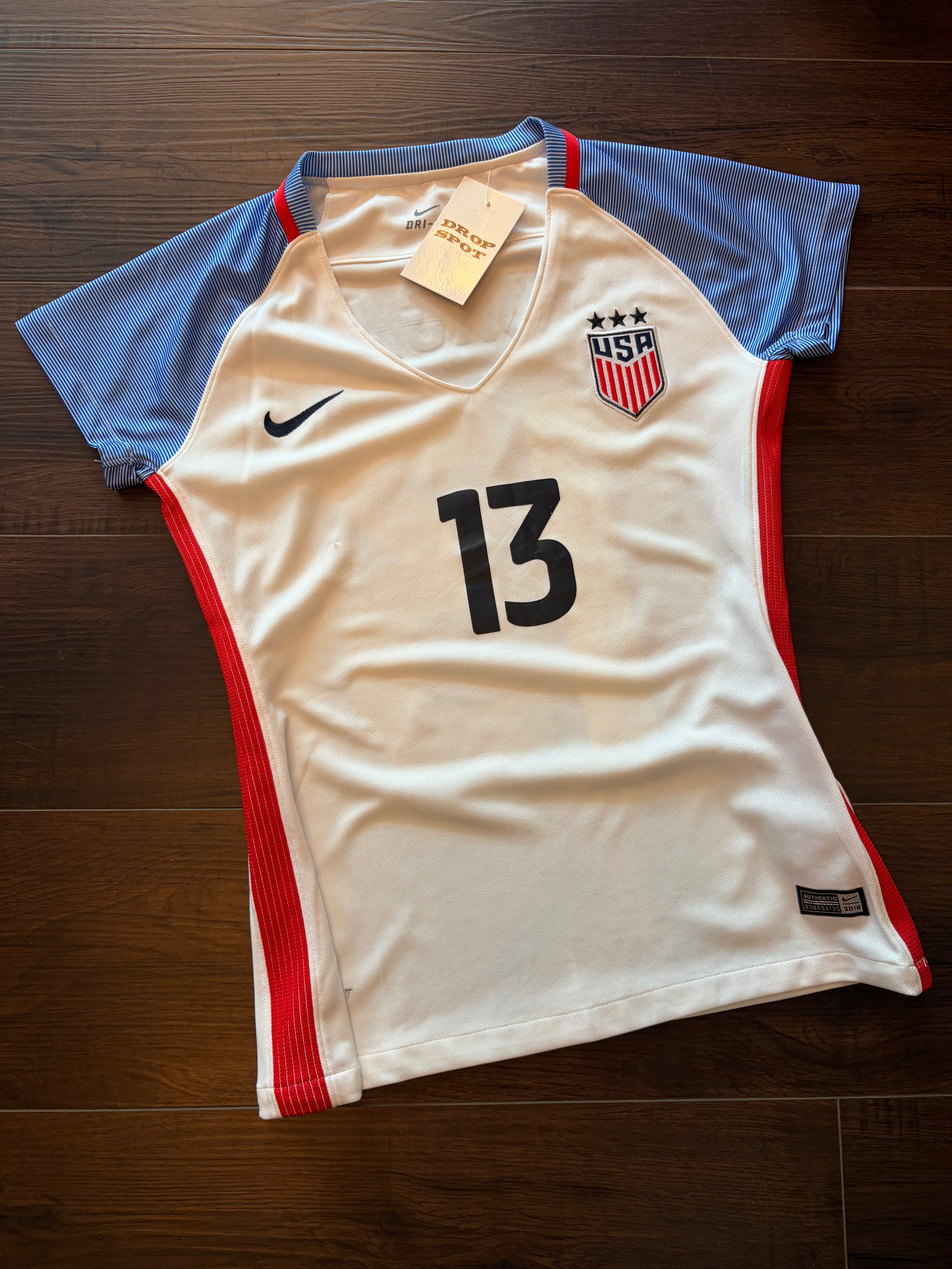 Vintage Womens Alex Morgan #13 USWNT Team Usa Fifa Soccer Jersey Size Small