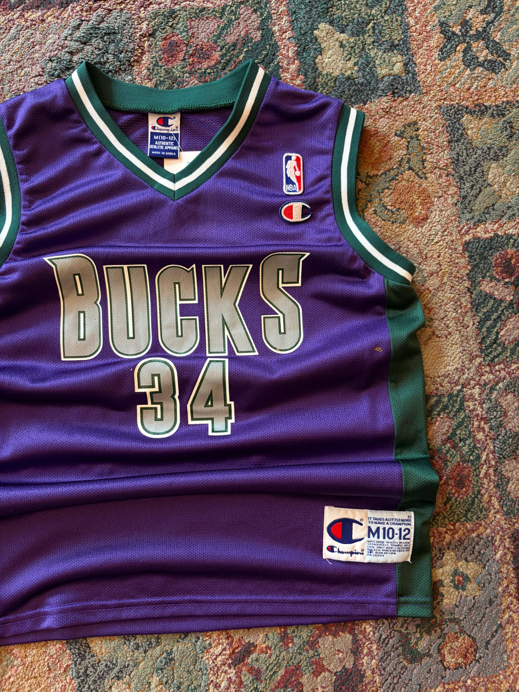 Vintage 90s Ray Allen #34 Milwaukee Bucks NBA Champion Jersey Size Medium YOUTH