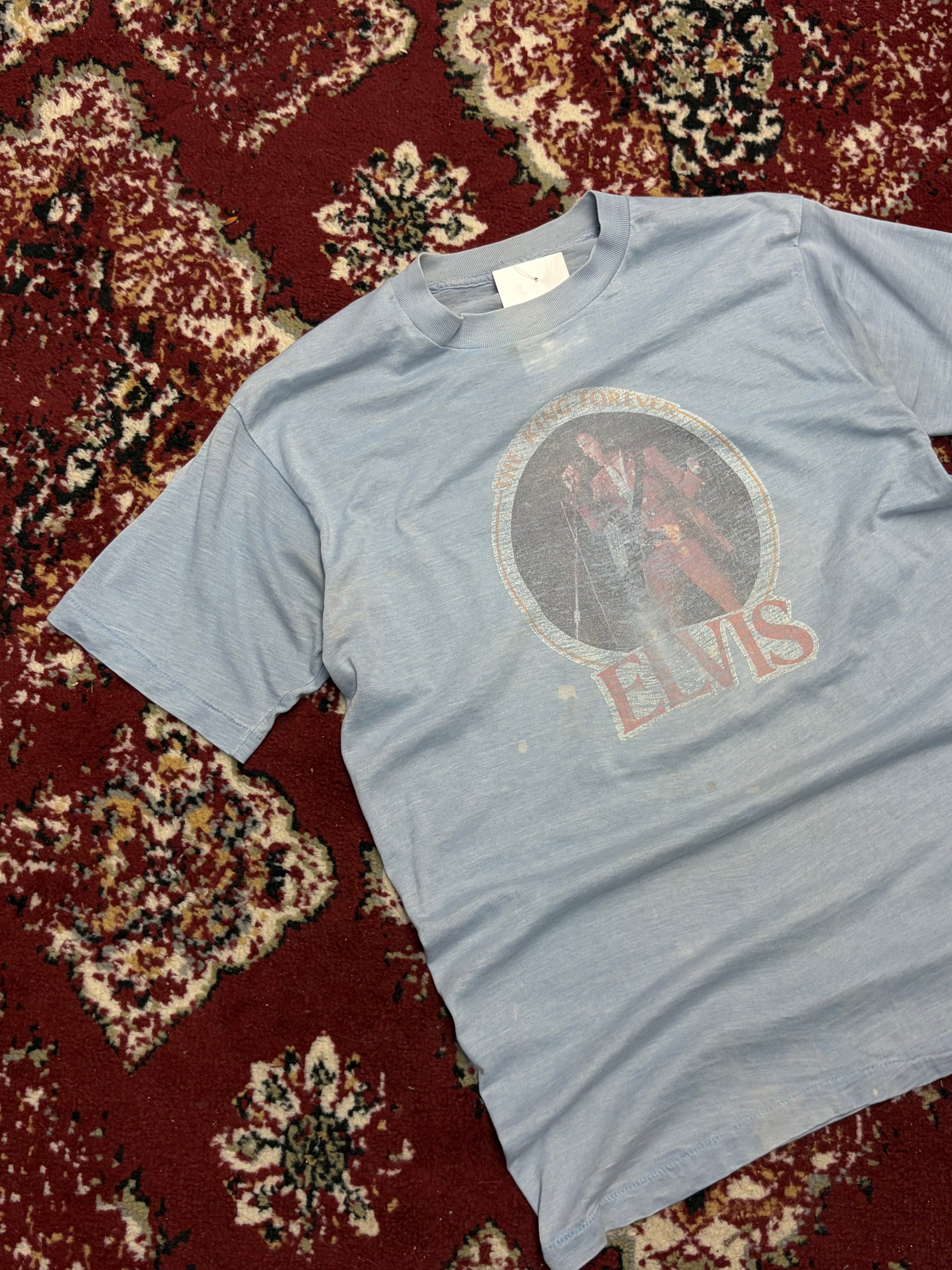 Vintage 80s/90s Elvis The King Forever Music Portrait Graphic T-Shirt Size Large