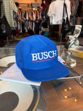 Vintage 80s/90s Busch Logo Spellout Beer Promo Trucker Snapback Hat OSFA