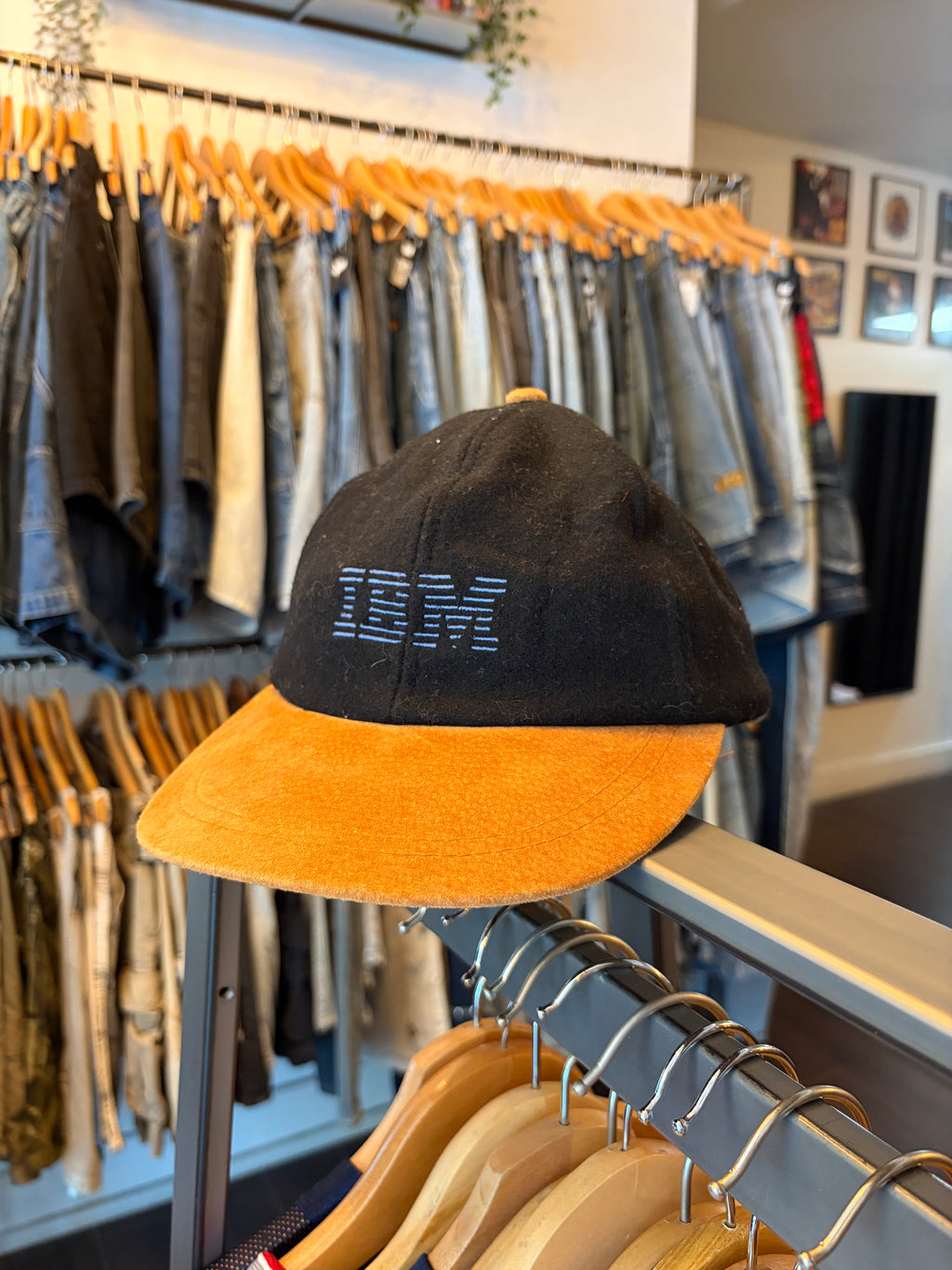 Vintage IBM Computers Embroidered Logo Two Tone Strapback Hat OSFA