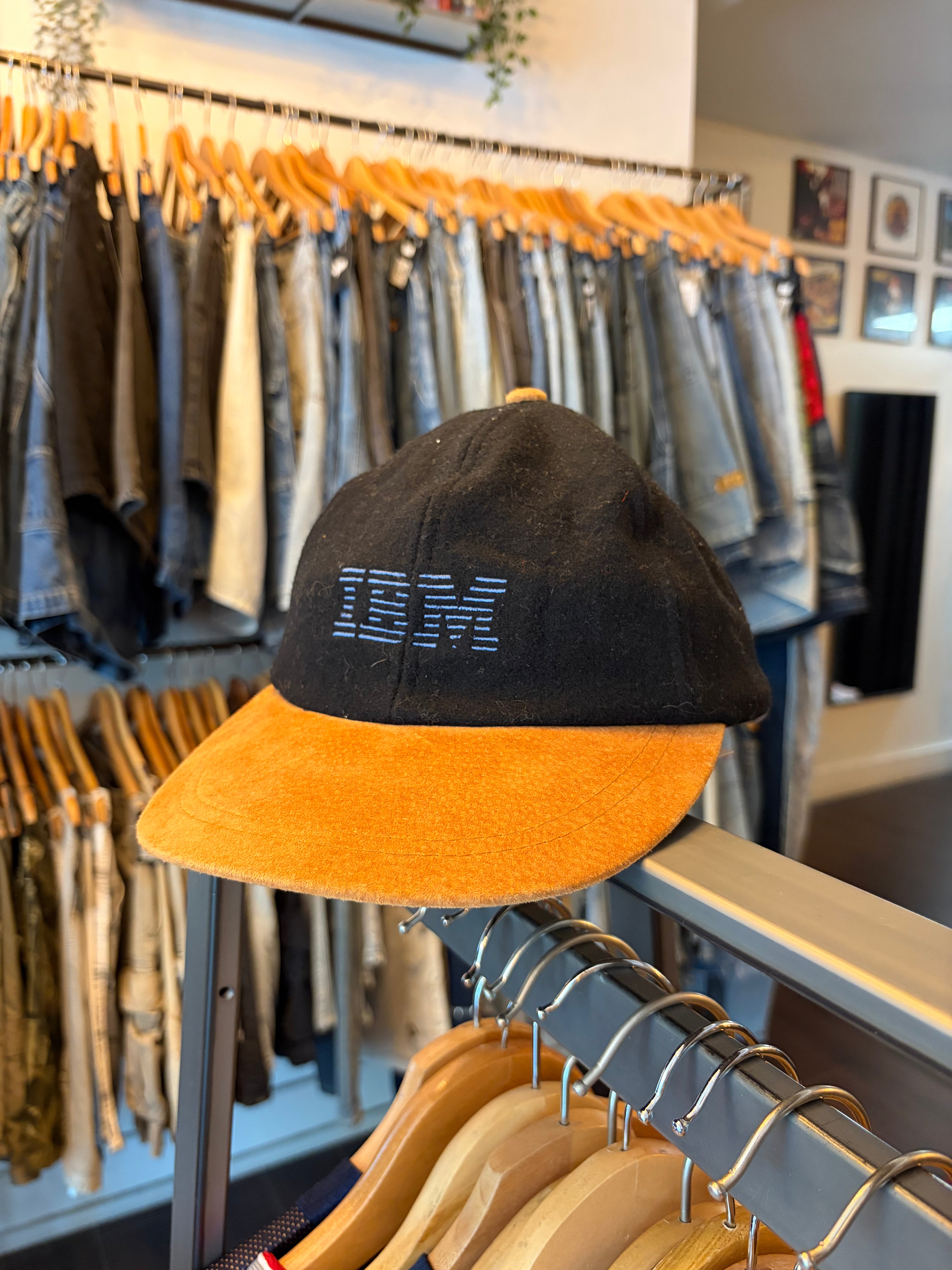 Vintage IBM Computers Embroidered Logo Two Tone Strapback Hat OSFA