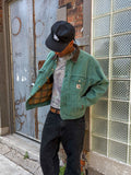Vintage 90s Carhartt Blanket Lined Aspen Green Trucker Jacket JB0694 Size Large