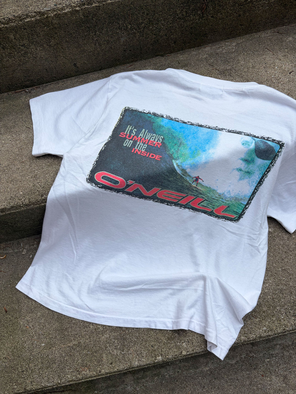 Vintage Y2K O'Neill It's Always Summer On The Inside T-Shirt Size Medium