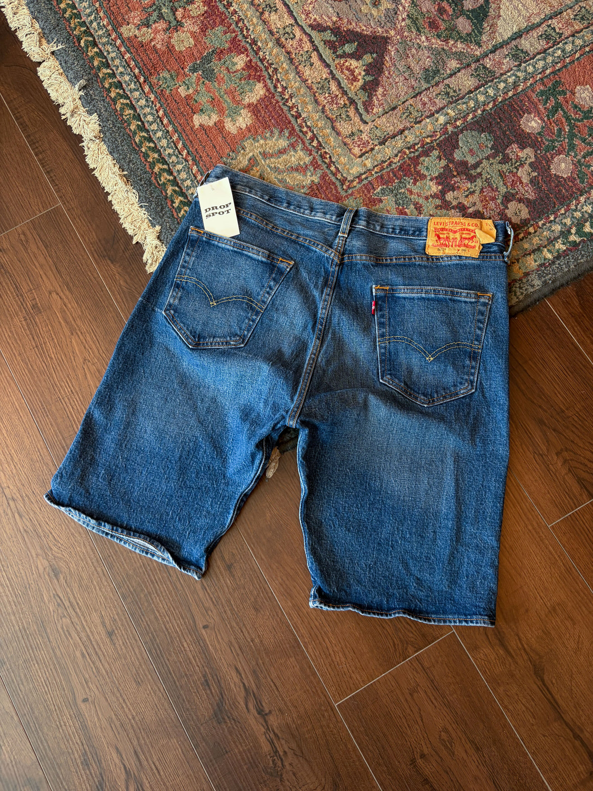 Vintage Levis XX 501 Red Tab Button Fly Medium Wash Denim Shorts Size 36
