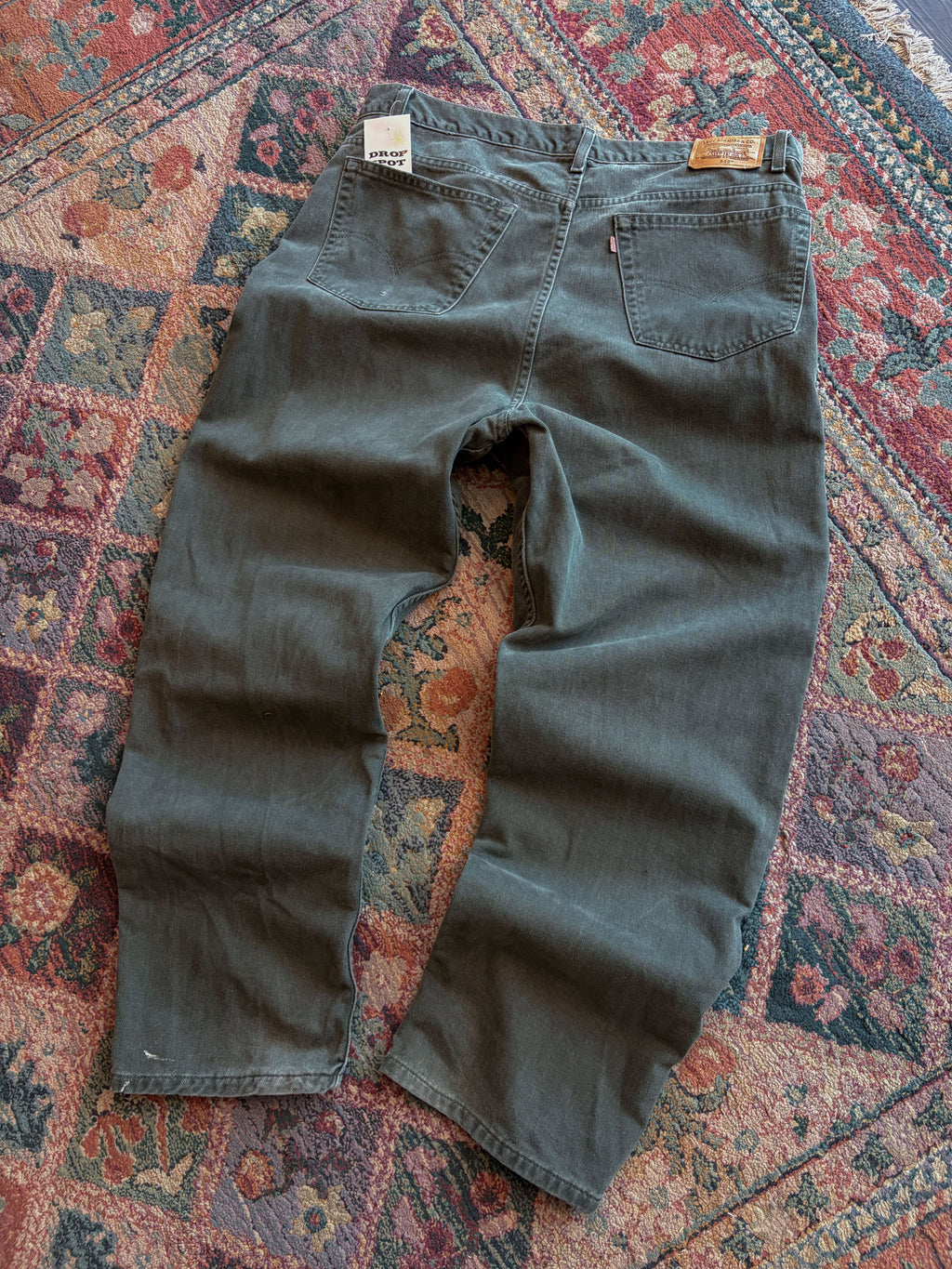 Vintage Levis 540 Brown Tab Relaxed Fit Green Denim Pants Size 41