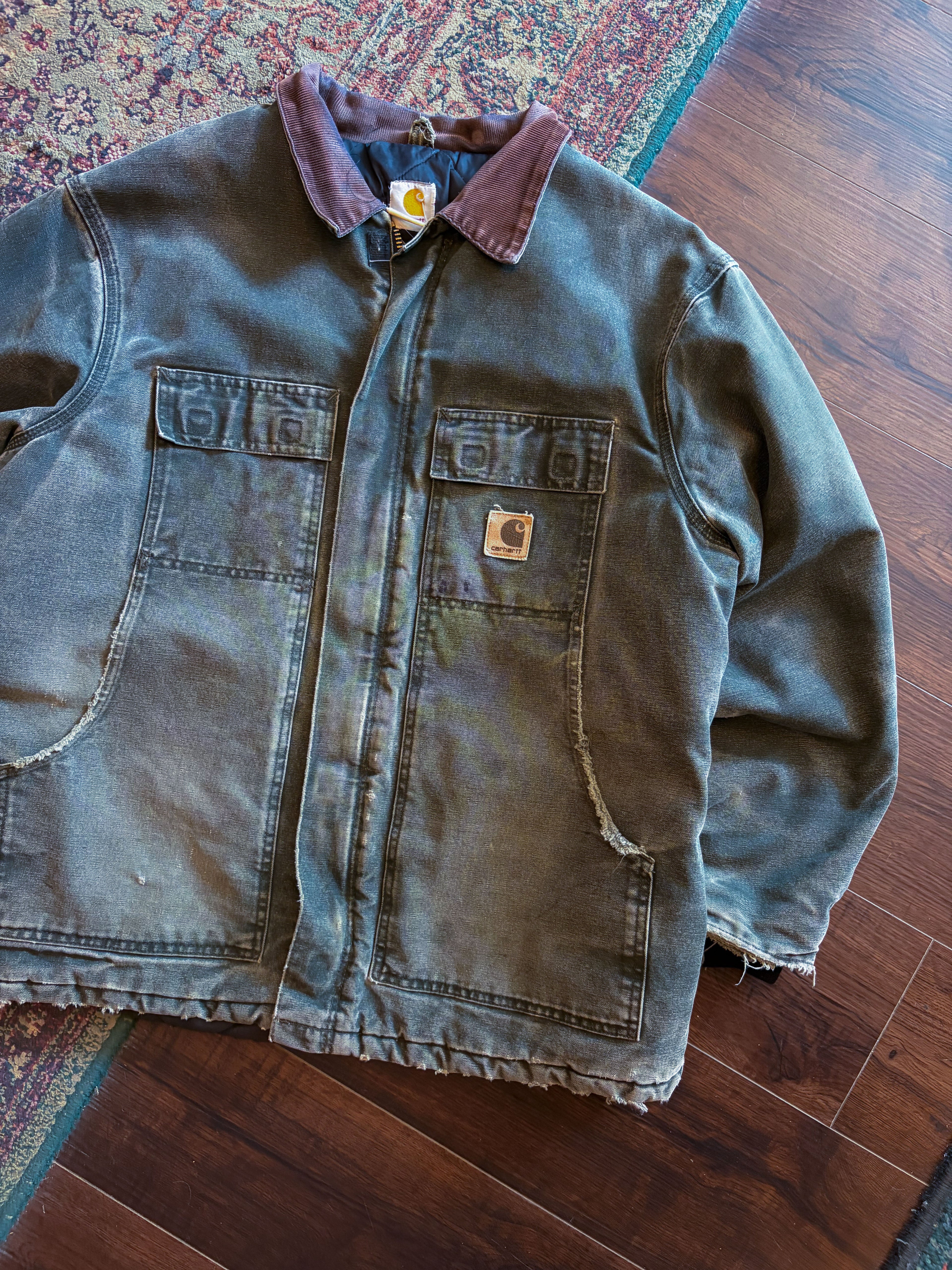 Vintage Carhartt Quilted Lined Canvas Workwear Arctic Jacket Size XL