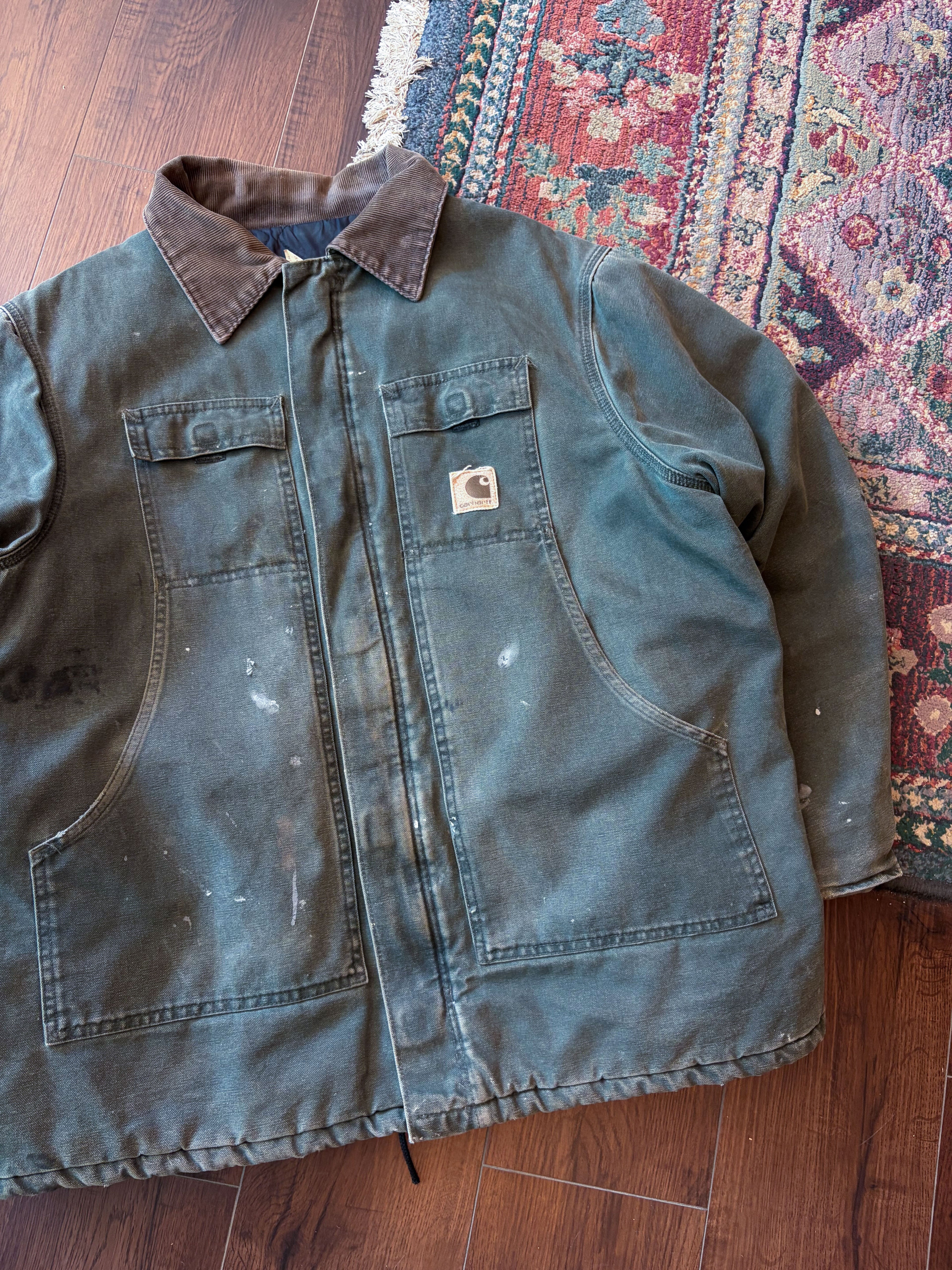 Vintage Carhartt Canvas Workwear Quilted Lined Arctic Jacket Size XL C26MOS