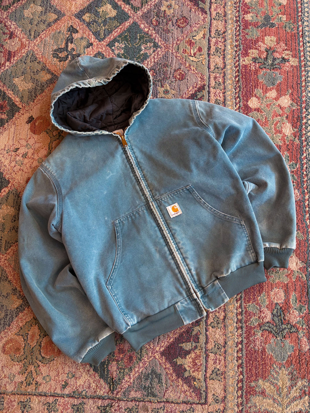 Vintage Womens Carhartt Quilted Lined Canvas Active Jacket Size Small