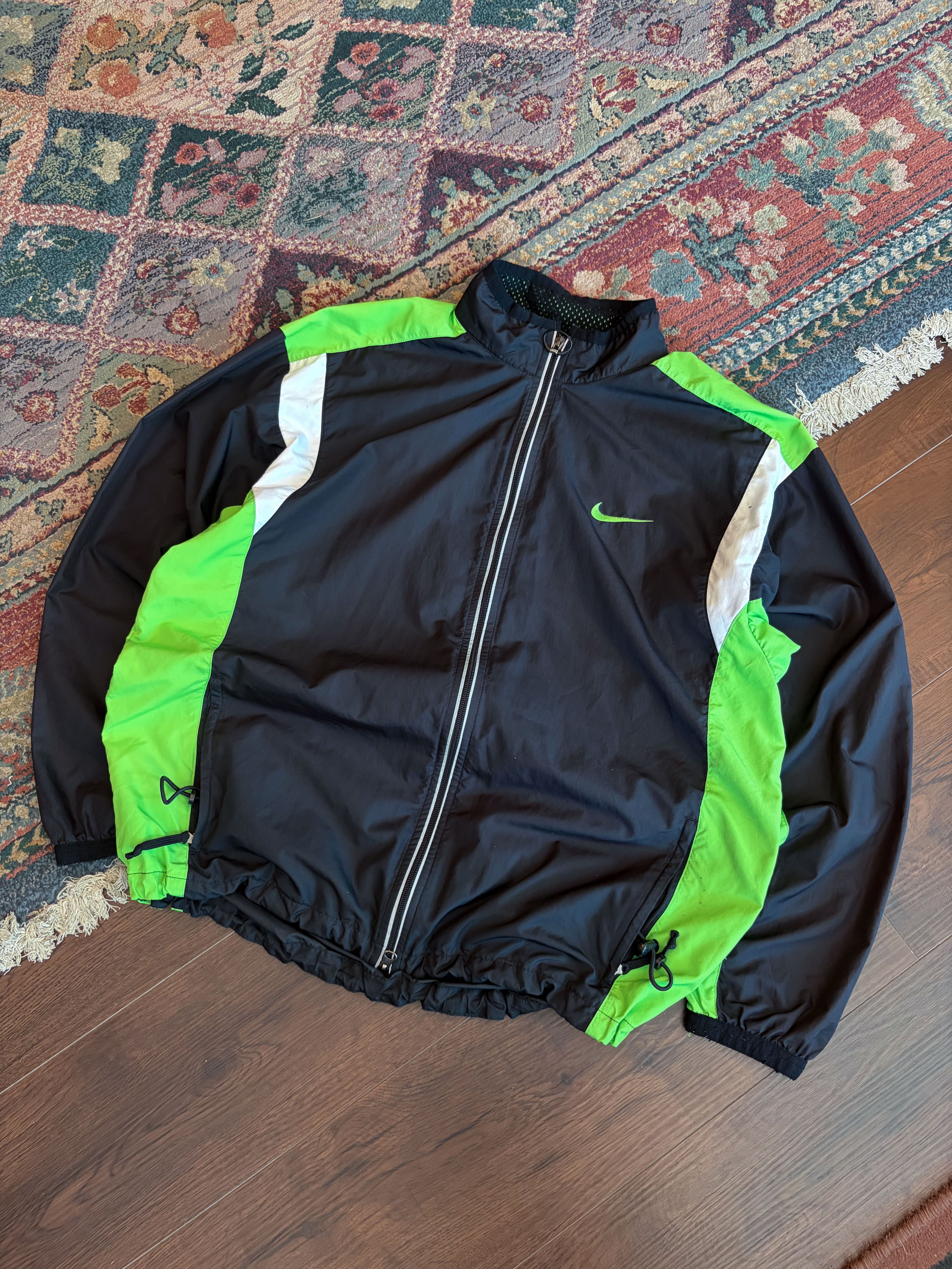 Vintage Nike Embroidered Mini Swoosh Full Zip Windbreaker Jacket Size Large