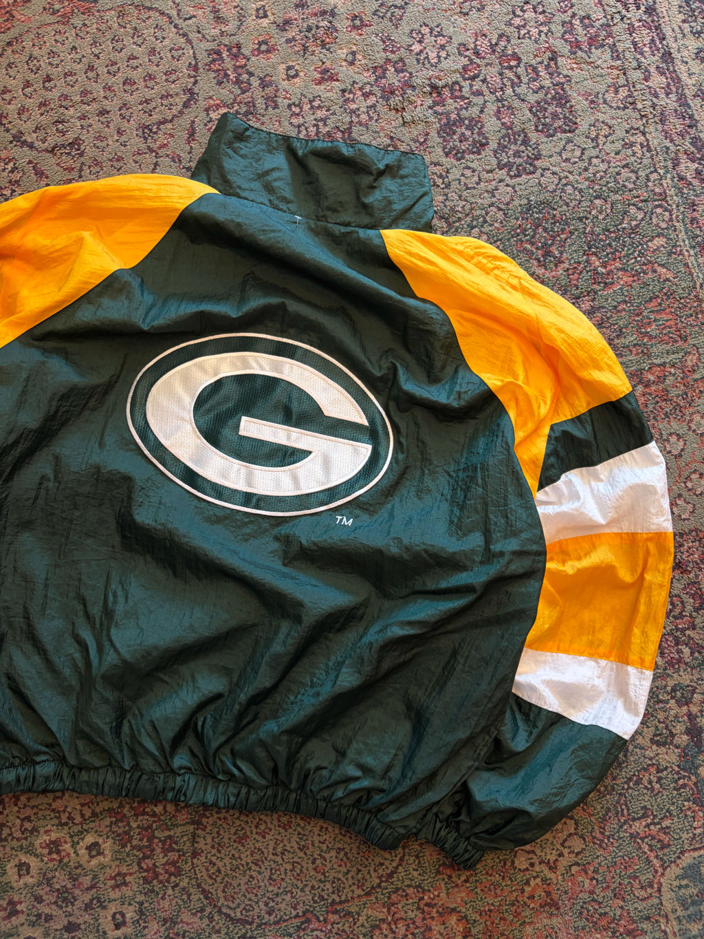 Vintage Green Bay Packers NFL Embroidered Spellout Windbreaker Jacket Size Large
