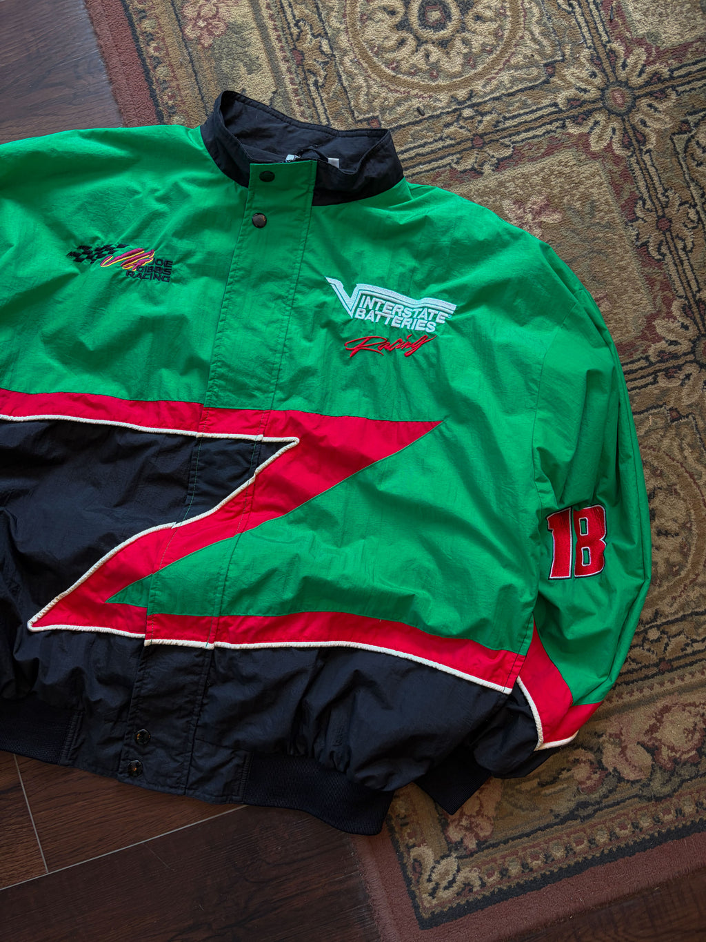 Vintage Bobby Labonte #18 Nascar Interstate Batteries Windbreaker Jacket Size XL