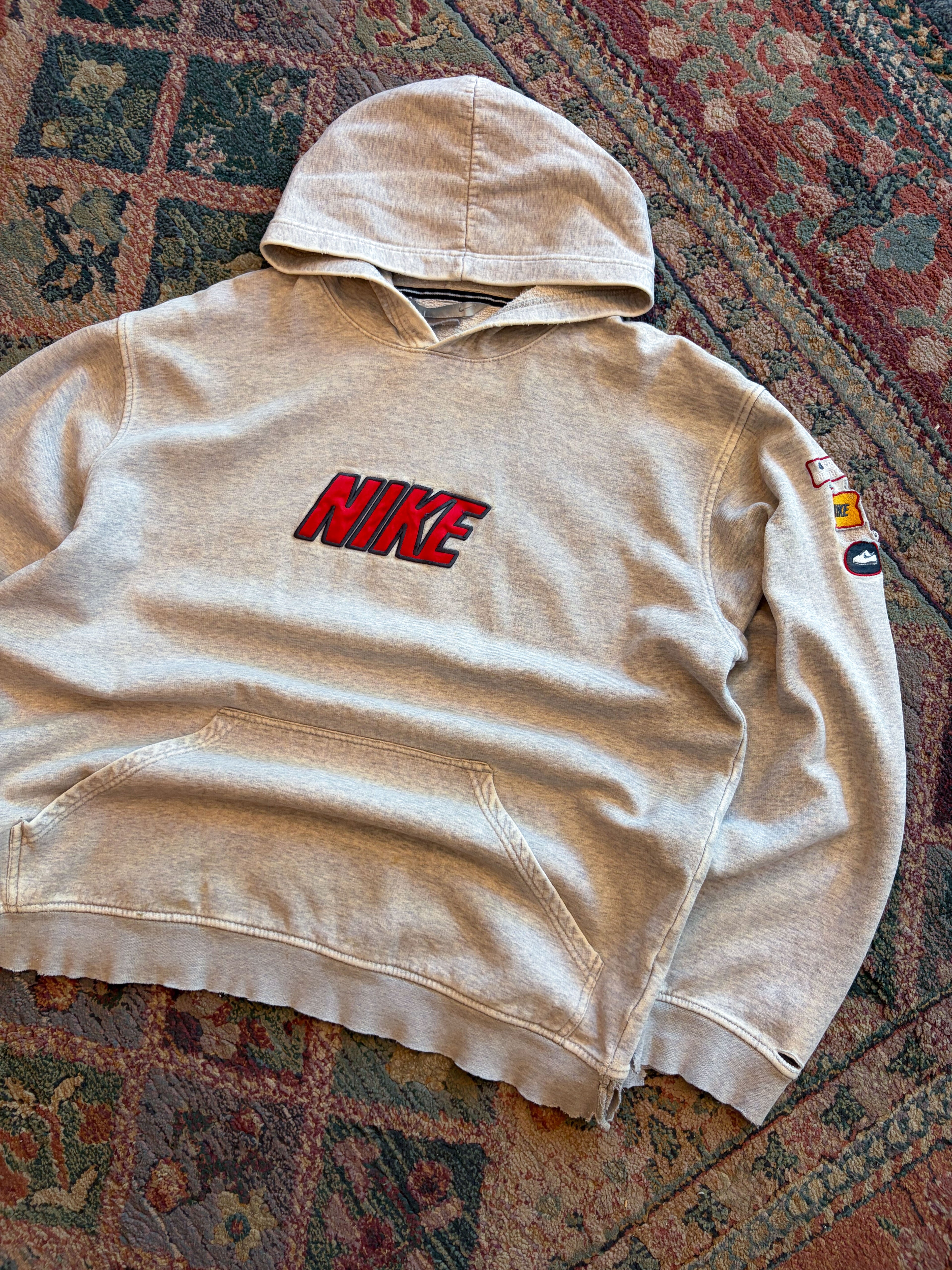 Vintage Nike Embroidered Spellout Logo Hooded Pullover Sweatshirt Size XL