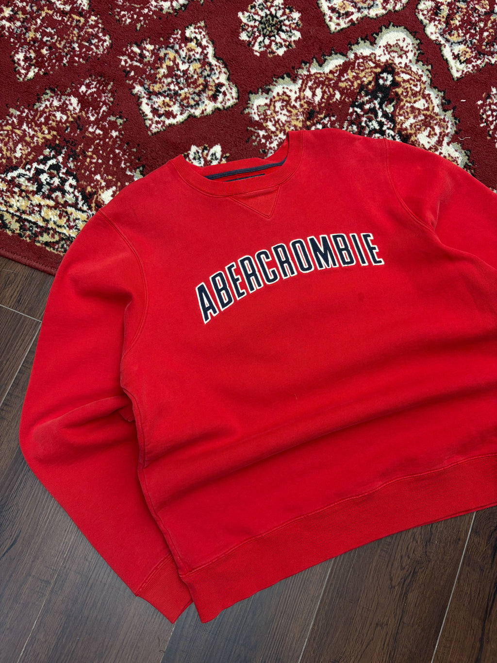 Vintage Abercrombie Embroidered Arc Spellout Crewneck Sweatshirt Size XL