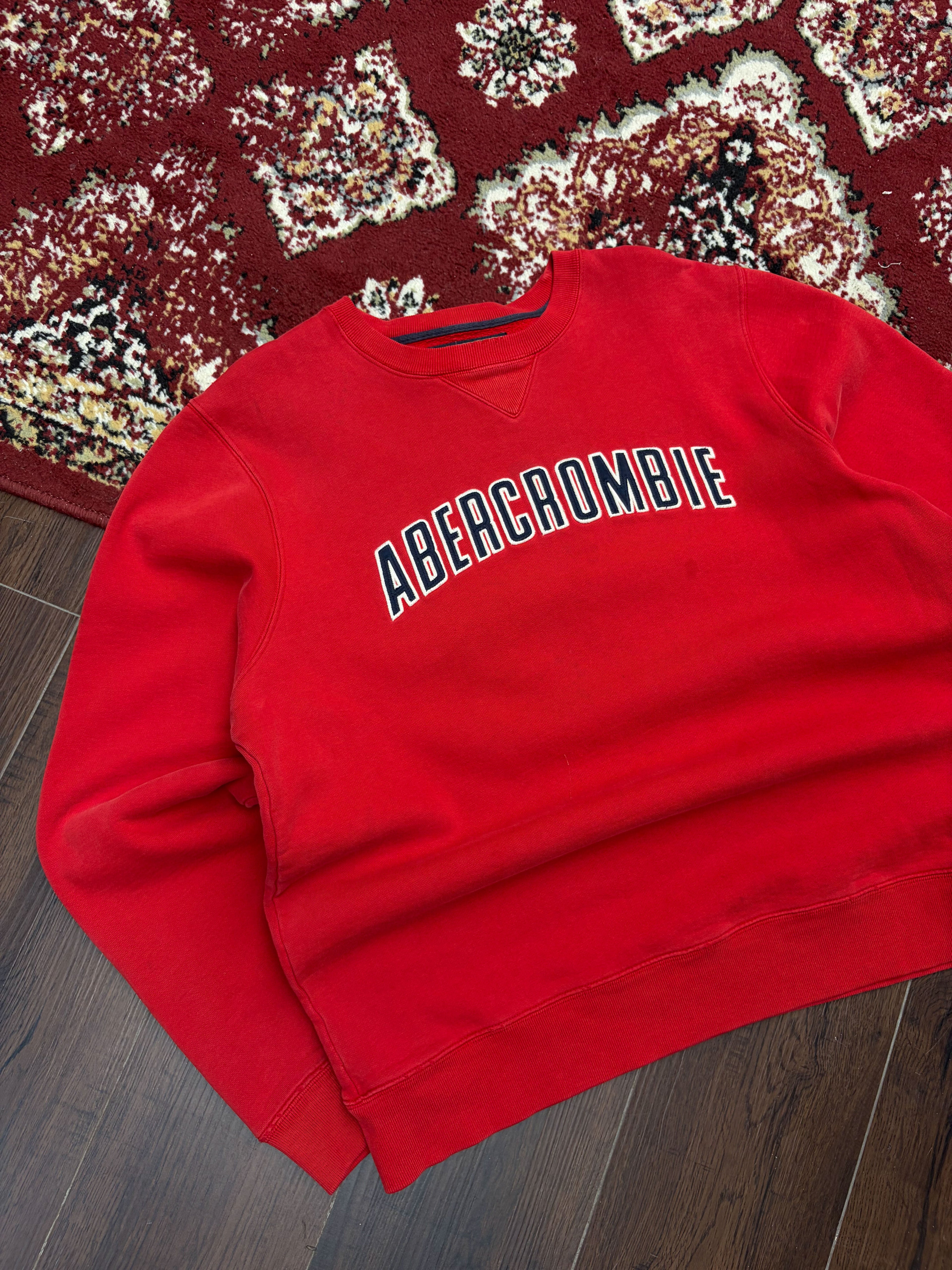 Vintage Abercrombie Embroidered Arc Spellout Crewneck Sweatshirt Size XL