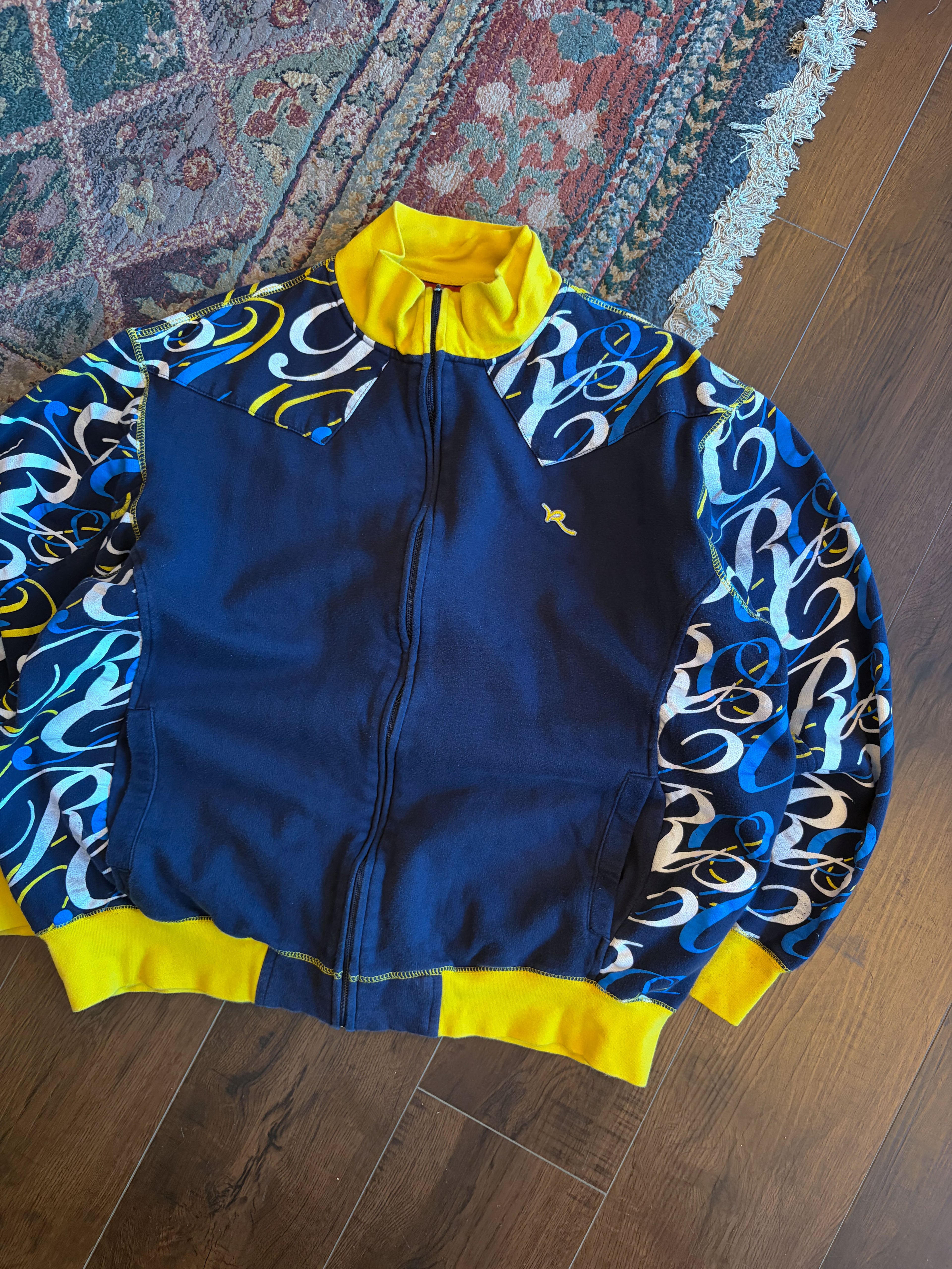 Vintage Y2K Rocawear Logo Graphic Sleeve Full Zip Sweatshirt Size XL