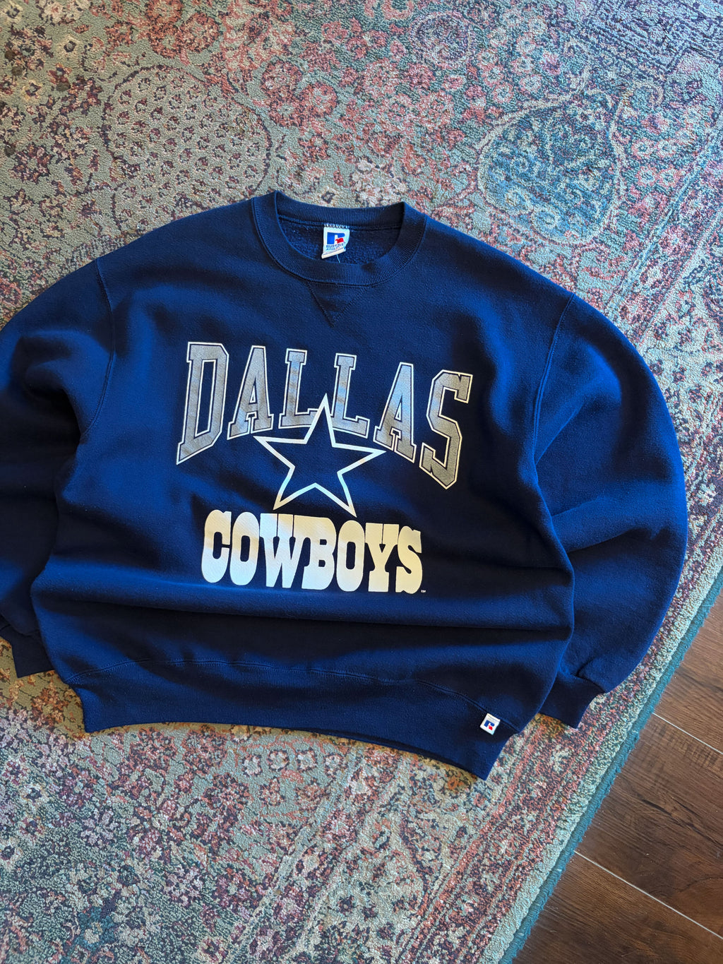 Vintage 90s Dallas Cowboys NFL Spellout Logo Crewneck Sweatshirt Size XL