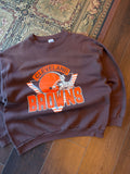 Vintage 90s Cleveland Browns NFL Helmet Graphic Spellout Sweatshirt Size XL