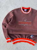 Vintage 90s Cleveland Browns NFL Fitness Embroidered Helmet Sweatshirt Sz XL