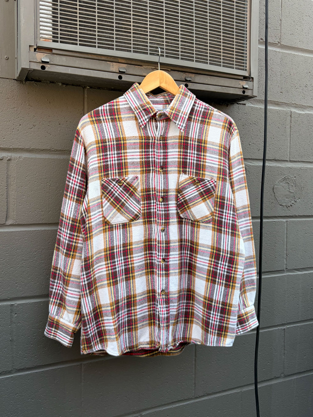 Vintage 90s Outdoor Exchange Plaid Long Sleeve Flannel Button Up Shirt Sz Large