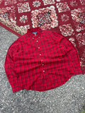 Vintage Polo Ralph Lauren Embroidered Pony Plaid Button Up Shirt Size Large