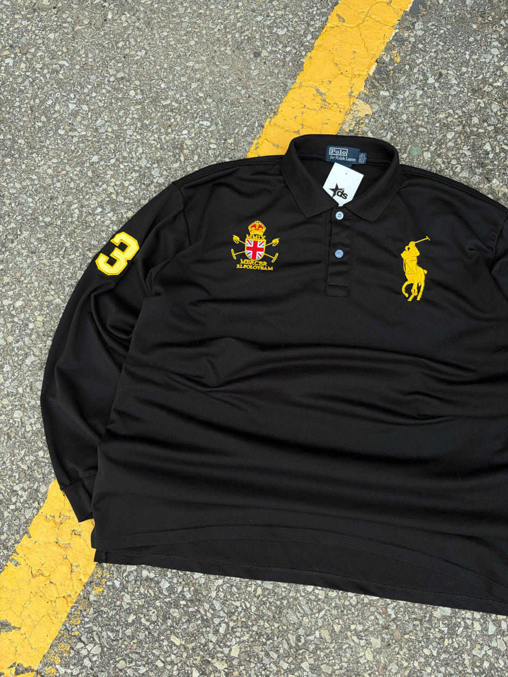 Vintage Polo Ralph Lauren Embroidered Big Pony Mercer 1/4 Button Up Shirt Sz 3XL