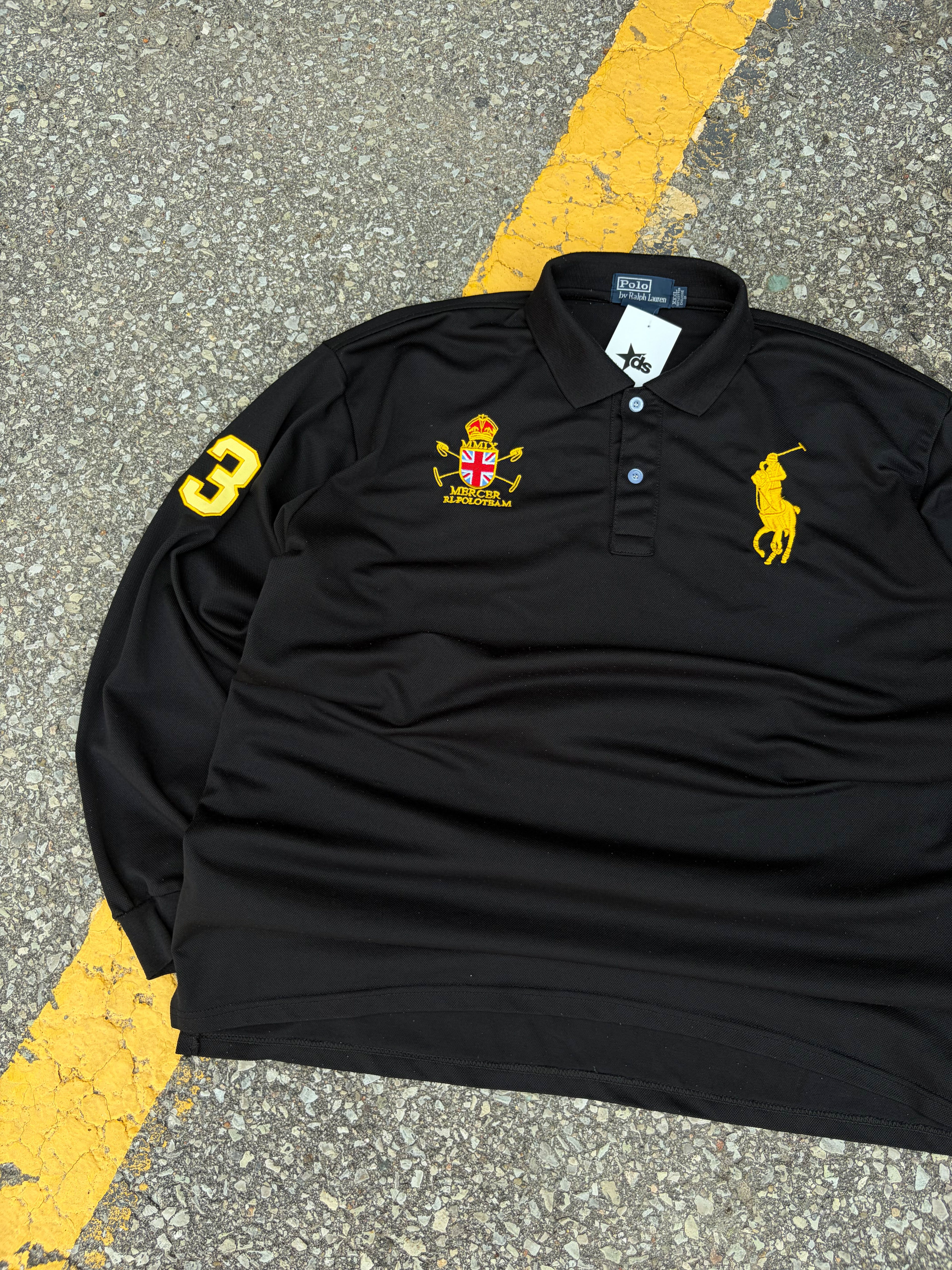 Vintage Polo Ralph Lauren Embroidered Big Pony Mercer 1/4 Button Up Shirt Sz 3XL