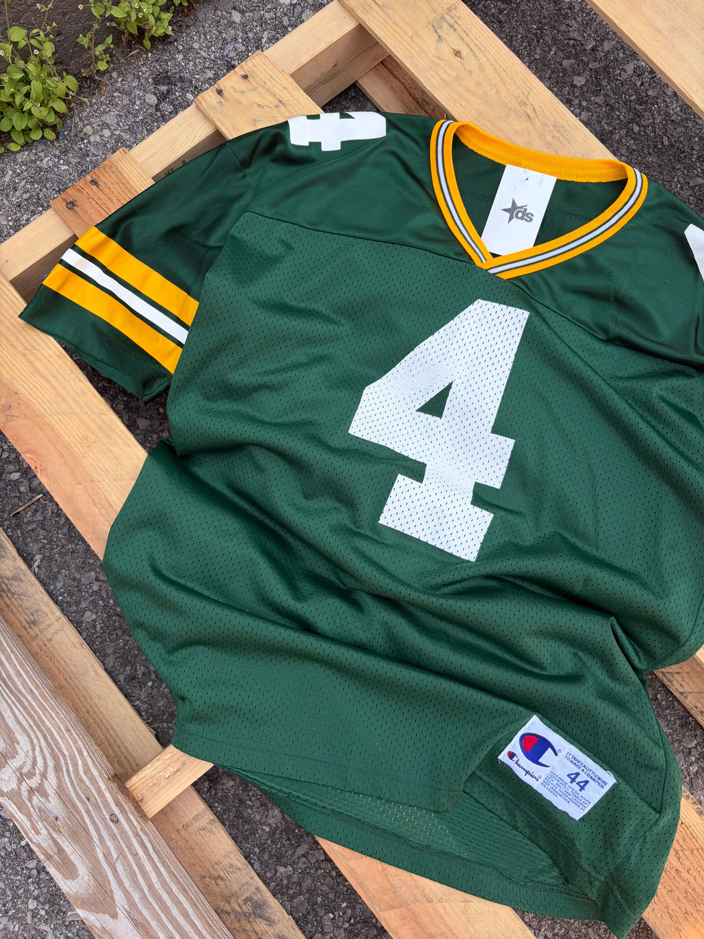 Vintage Brett Favre #4 Green Bay Packers NFL Champion Football Jersey Size Large