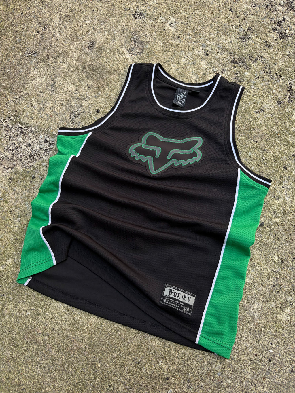 Vintage Fox Racing Embroidered Logo Two Tone Basketball Jersey Size Medium