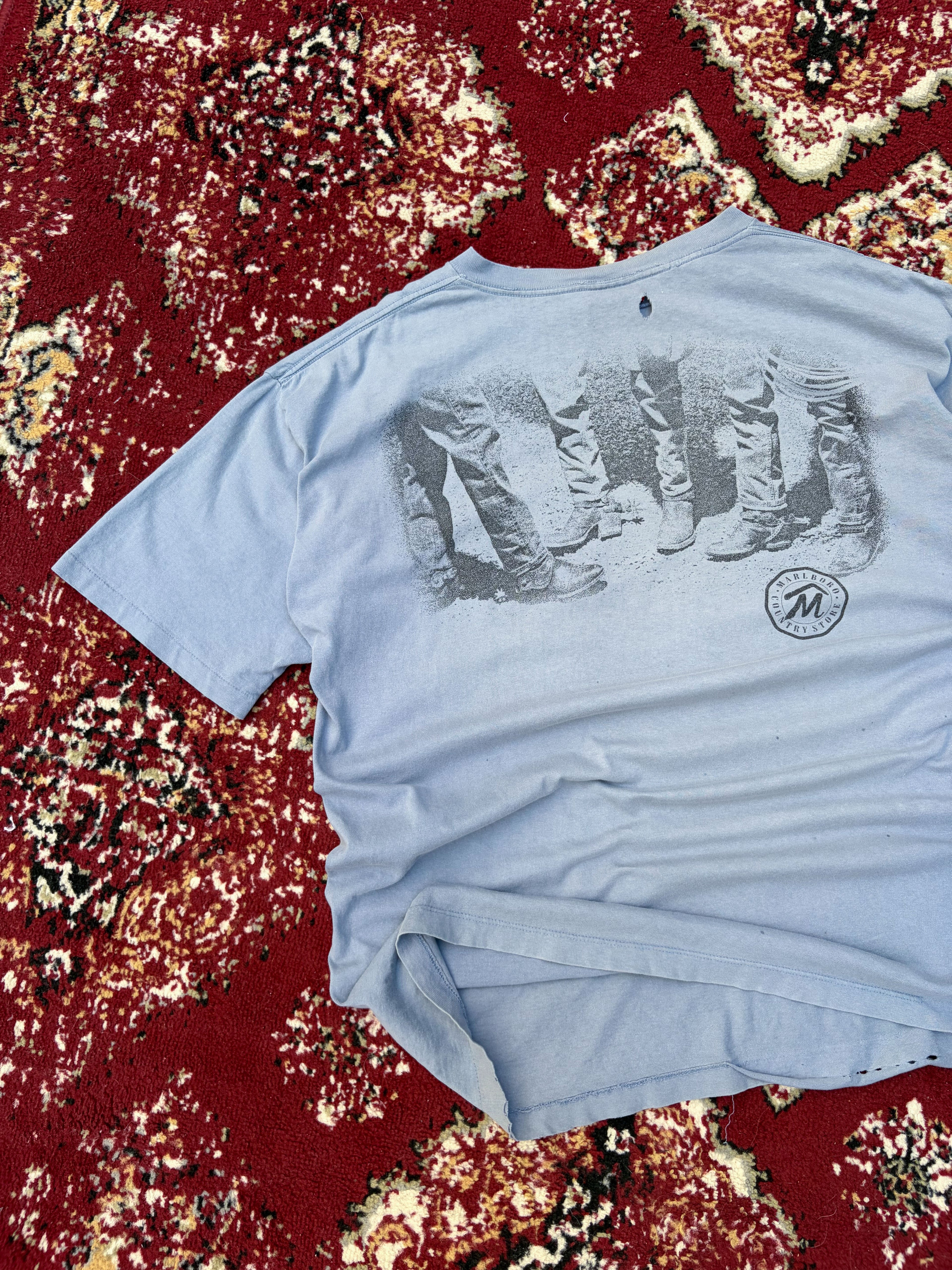Vintage 90s Marlboro Country Store Logo Graphic Pocket T-Shirt Size 2XL