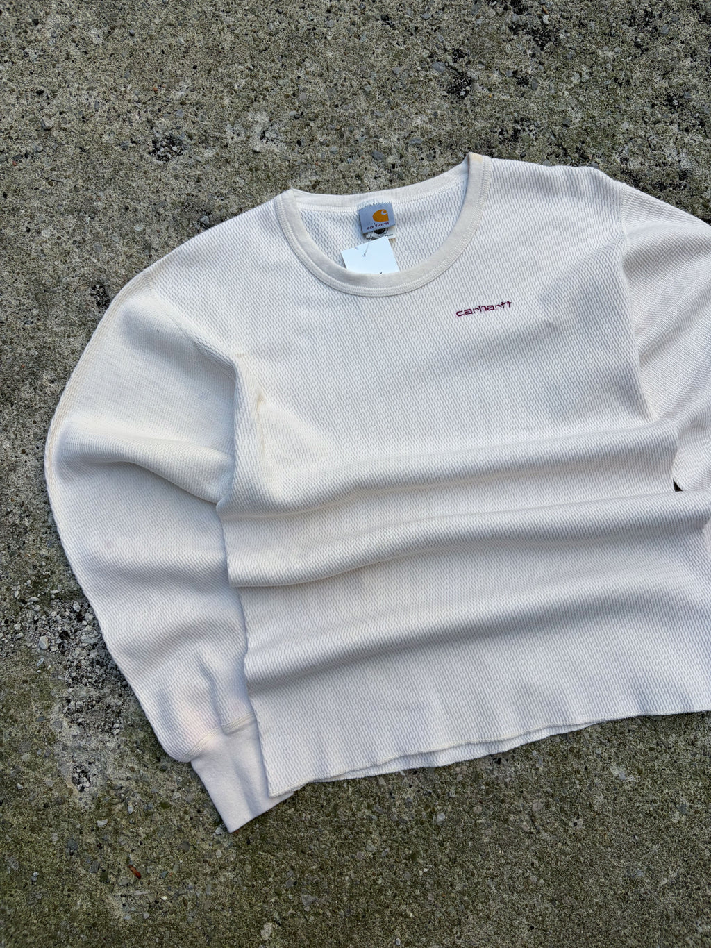 Vintage 90s Carhartt Embroidered Spellout Thermal Long Sleeve T-Shirt Size XL